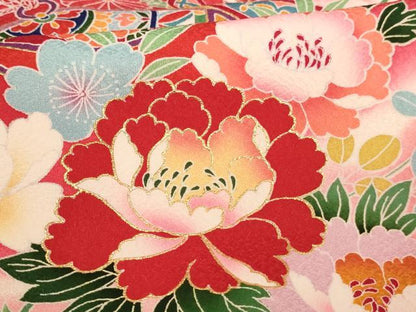 平和屋着物[]お宮参り 女の子 祝着 産着 初着 のしめ 鈴花文 暈し染め 金銀彩 逸品 AABI2874ja