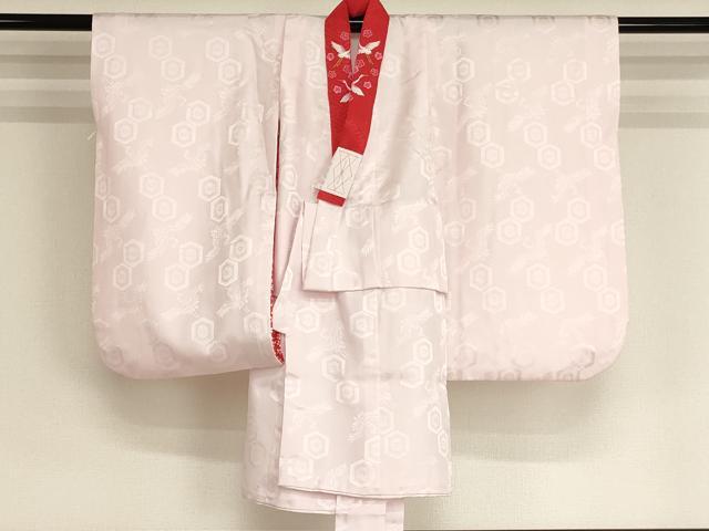 平和屋着物[]七五三 女の子 ３歳 祝着 三つ身 長襦袢（袷・半衿刺繍）セット 駒刺繍 花手毬文 暈し染め 金彩 逸品 AABI2875ja