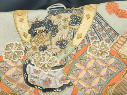 平和屋着物[]お宮参り 男の子 祝着 産着 初着 のしめ 刺繍 兜 暈し染め 金銀糸 金銀彩 逸品 AABI2876ja