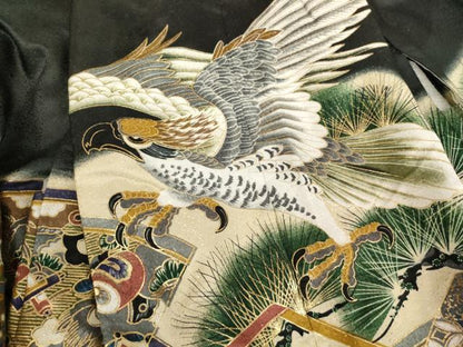 平和屋着物[]七五三 男の子 ５歳 祝着・羽織セット 鷹 風景絵巻松文 暈し染め 金彩 AABI2877ja