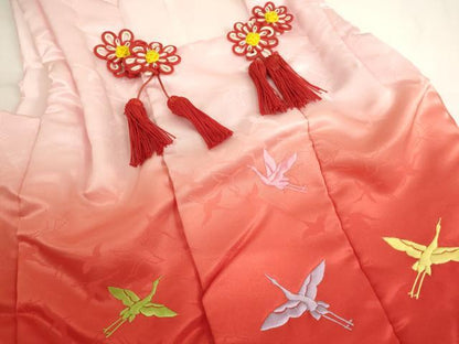 平和屋着物[]七五三 女の子 ３歳 被布 刺繍 折り鶴 暈し染め 洗える着物 未使用 AABI2878ja