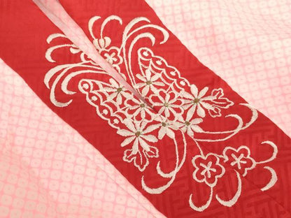 平和屋着物[]七五三 女の子 ５歳 祝着 長襦袢（単衣・半衿刺繍）セット 鈴花文 金彩 逸品 AABI2880ja