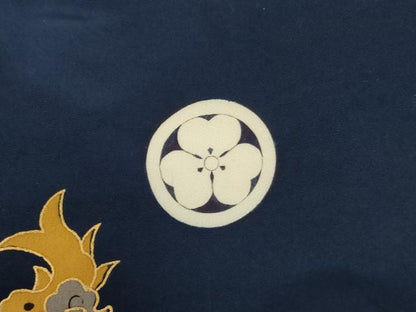 平和屋着物[]お宮参り 男の子 祝着 産着 初着 のしめ 駒刺繍 人物騎馬文 金彩 逸品 AABI2881ja