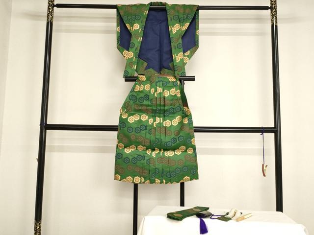平和屋着物[]七五三 男の子 裃・行灯袴・小物セット 亀甲花文 金糸 逸品 AABI2884ja