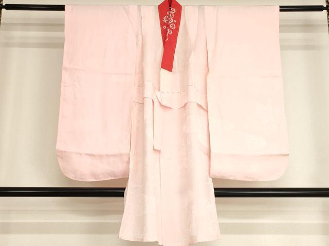 平和屋着物[]七五三　女の子　７歳　祝着　四つ身　長襦袢（無双仕立て・半衿刺繍）セット　駒刺繍　花鼓文　金彩　洗える着物　AABI2890ja