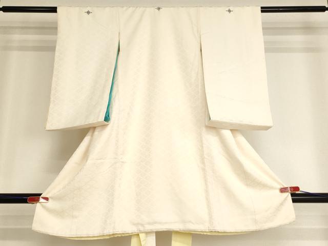 平和屋着物[]お宮参り　男の子　祝着　産着　初着　のしめ　花菱地紋　薄卵色　逸品　AABI2892ja