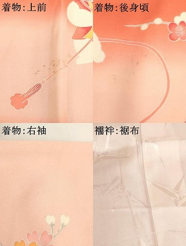平和屋着物[]お宮参り　女の子　祝着　産着　初着　のしめ　花車文　童子　暈し染め　金彩　逸品　AABI2895ja