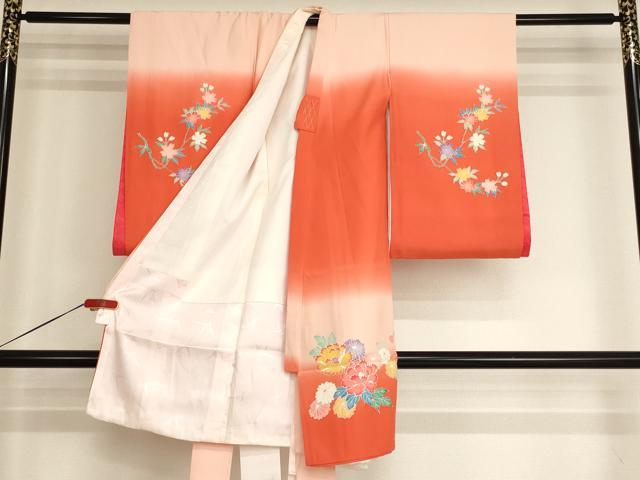 平和屋着物[]お宮参り　女の子　祝着　産着　初着　のしめ　花車文　童子　暈し染め　金彩　逸品　AABI2895ja