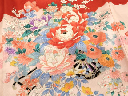 平和屋着物[]お宮参り　女の子　祝着　産着　初着　のしめ　花車文　金彩　逸品　AABI2896ja