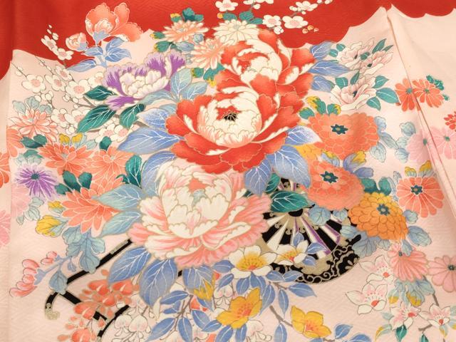平和屋着物[]お宮参り　女の子　祝着　産着　初着　のしめ　花車文　金彩　逸品　AABI2896ja
