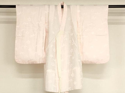 平和屋着物[]七五三　女の子　３歳　祝着　三つ身　長襦袢（無双仕立て）・被布セット　鹿の子文　洗える着物　AABI2901ja