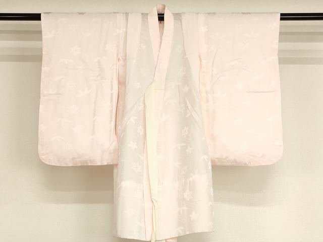 平和屋着物[]七五三　女の子　３歳　祝着　三つ身　長襦袢（無双仕立て）・被布セット　鹿の子文　洗える着物　AABI2901ja