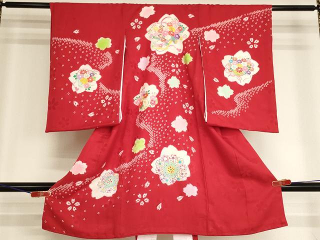 平和屋着物[]お宮参り　女の子　祝着　産着　初着　のしめ　舞桜文　金彩　逸品　AABI2903ja