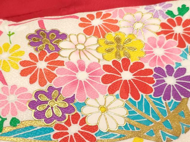 平和屋着物[]お宮参り　女の子　祝着　産着　初着　のしめ　舞桜文　金彩　逸品　AABI2903ja
