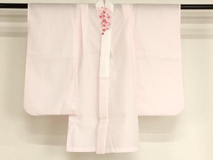 平和屋本店[]七五三　女の子　３歳　祝着　三つ身　長襦袢（単衣・半衿刺繍）・被布・小物セット　花丸文　金彩　箱付き　逸品　AABI2917ja