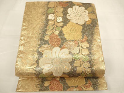 平和屋着物∵女の子　子供　全通柄袋帯　辻が花　金糸　逸品　AABI2918ja