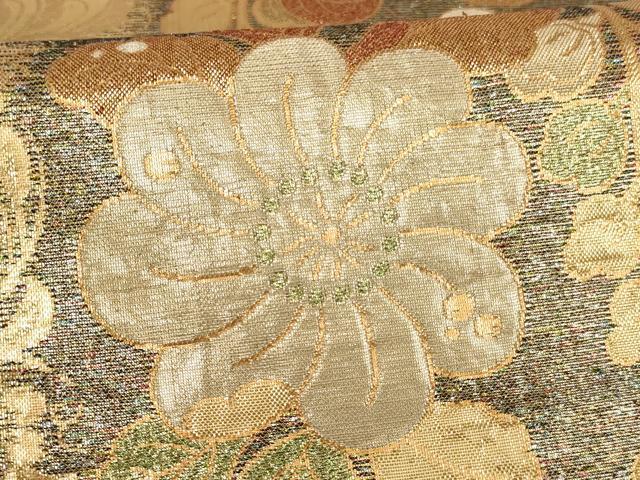 平和屋着物∵女の子　子供　全通柄袋帯　辻が花　金糸　逸品　AABI2918ja