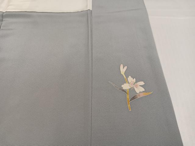 平和屋着物●京加賀友禅　百貫石峰 　訪問着　友禅　作家物　枝垂れ桜　正絹　逸品　AABI2964ph