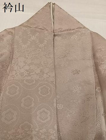 平和屋着物●上質な色無地　花唐草地紋　枯色　正絹　逸品　AABI2965ph