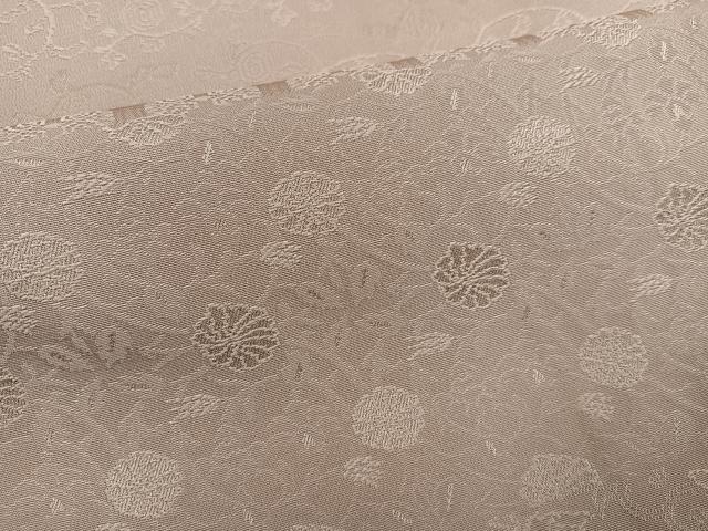 平和屋着物●上質な色無地　花唐草地紋　枯色　正絹　逸品　AABI2965ph
