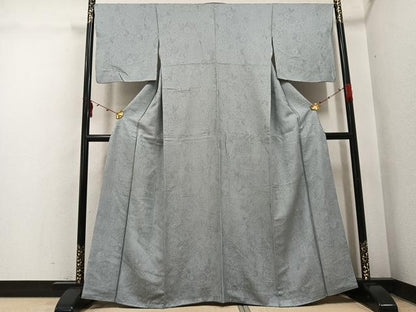 平和屋着物●上質な色無地　辻が花地紋　蕎麦切色　三越扱い　正絹　逸品　AABI2967ph