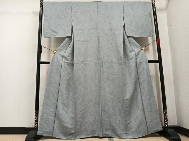 平和屋着物●上質な色無地　辻が花地紋　蕎麦切色　三越扱い　正絹　逸品　AABI2967ph