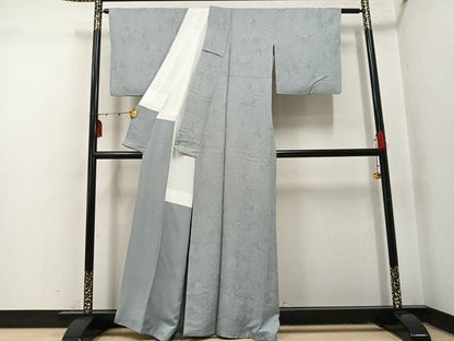 平和屋着物●上質な色無地　辻が花地紋　蕎麦切色　三越扱い　正絹　逸品　AABI2967ph