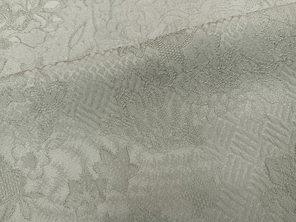 平和屋着物●上質な色無地　草花地紋　蕎麦切色　正絹　逸品　AABI2968ph