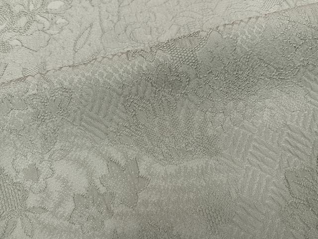 平和屋着物●上質な色無地　草花地紋　蕎麦切色　正絹　逸品　AABI2968ph
