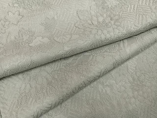 平和屋着物●上質な色無地　草花地紋　蕎麦切色　正絹　逸品　AABI2968ph