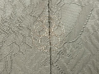 平和屋着物●上質な色無地　草花地紋　蕎麦切色　正絹　逸品　AABI2968ph