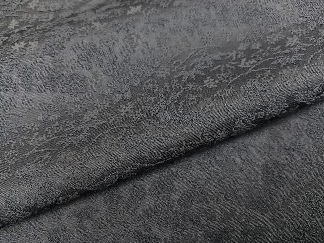 平和屋着物●上質な色無地　草花地紋　紫鼠色　正絹　逸品　未使用　AABI2971ph