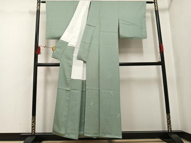 平和屋着物●本加賀友禅作家　柿本市郎　小紋　縫取　草花文　正絹　逸品　未使用　AABI2972ph
