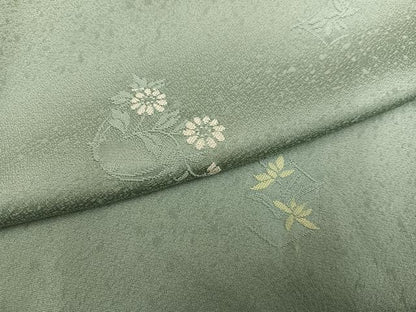平和屋着物●本加賀友禅作家　柿本市郎　小紋　縫取　草花文　正絹　逸品　未使用　AABI2972ph