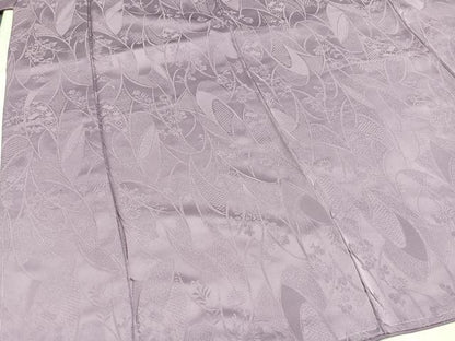 平和屋着物●上質な色無地　草花地紋　鳩羽鼠色　正絹　逸品　未使用　AABI2975ph