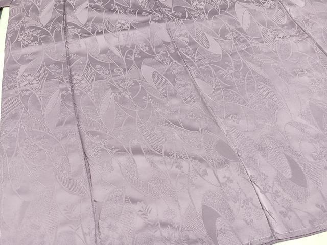 平和屋着物●上質な色無地　草花地紋　鳩羽鼠色　正絹　逸品　未使用　AABI2975ph