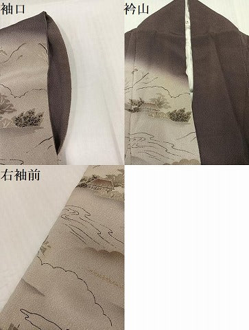 平和屋着物●訪問着　人物風景文　暈し染め　金彩　　正絹　逸品　AABI2978ph