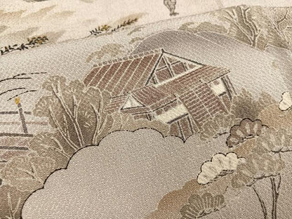 平和屋着物●訪問着　人物風景文　暈し染め　金彩　　正絹　逸品　AABI2978ph
