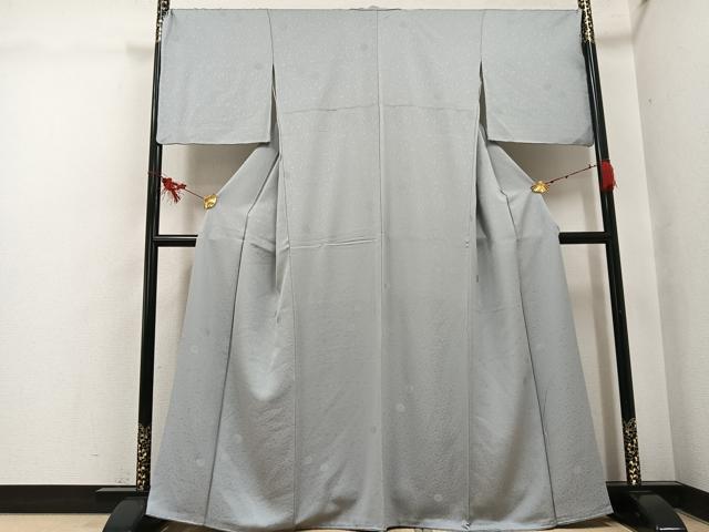 平和屋着物●上質な色無地　花地紋　潤色　正絹　逸品　AABI2979ph