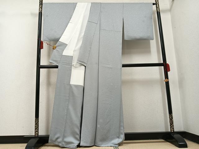 平和屋着物●上質な色無地　花地紋　潤色　正絹　逸品　AABI2979ph