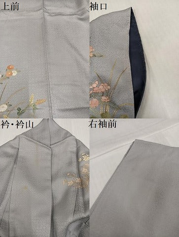 平和屋着物●訪問着　草花文　暈し染め　金彩　正絹　逸品　AABI2980ph