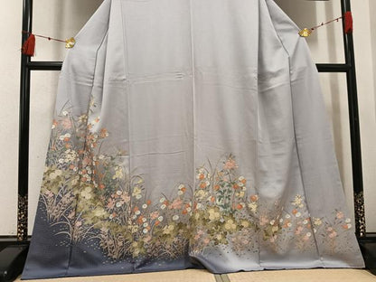 平和屋着物●訪問着　草花文　暈し染め　金彩　正絹　逸品　AABI2980ph