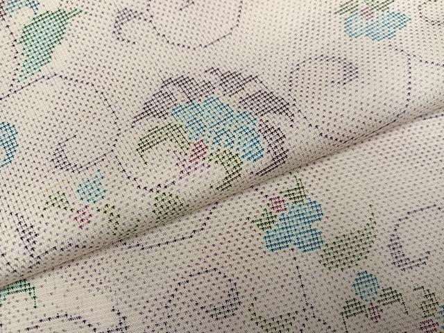 平和屋着物●本場大島紬　白大島　カタス7マルキ　更紗唐草文　正絹　逸品　未使用　AABI2990ph