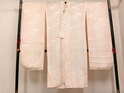 平和屋着物●豪華振袖・長襦袢(無双仕立て)セット　刺繍　草花文　暈し染め　金彩　金通し地　半衿刺繍　正絹　逸品　AABI2993ph