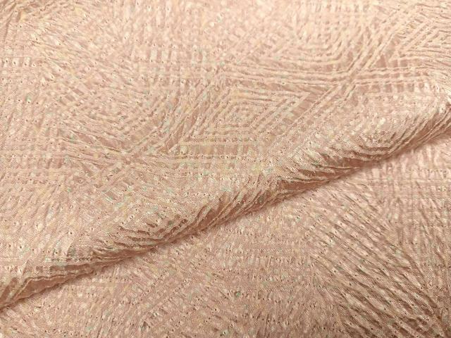 平和屋着物●名門　藤娘きぬたや・杢目絞り　小紋　正絹　逸品　AABI2998ph