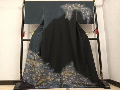 平和屋着物●訪問着　辻が花　暈し染め　金銀彩　正絹　逸品　AABI3000ph