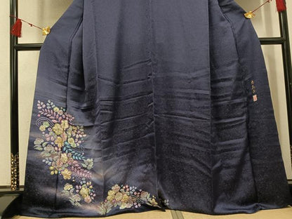 平和屋着物●越後十日町の一流染匠　桐屋・翠山工房　訪問着　辻が花　絞り　暈し染め　金通し地　正絹　逸品　AABI3001ph