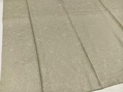 平和屋着物●紋屋井関　色無地　桐竹紋　白橡色　正絹　逸品　AABI3003ph