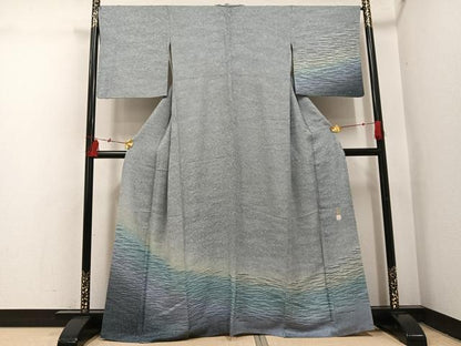 平和屋着物●世界的ファッションデザイナー　山本寛斎　kansaiブランド　訪問着　霞文　暈し染め　正絹　逸品　AABI3006ph