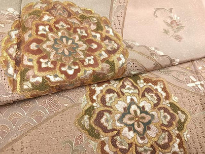 平和屋着物●訪問着　総刺繍　中国三大刺繍　スワトウ刺繍　汕頭刺繍　更紗唐草文　金糸　ますいわ屋扱い　正絹　逸品　AABI3007ph